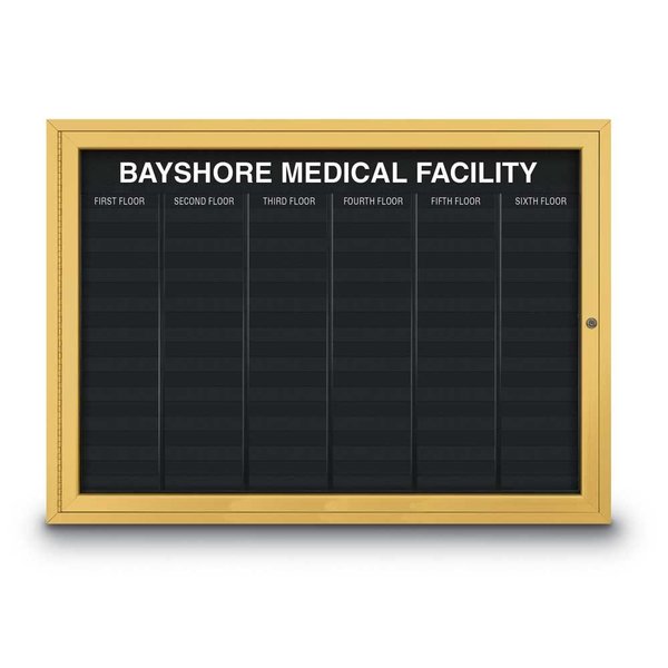 United Visual Products Outdoor Enclosed Combo Board, 72"x36", Satin Frame/Grey & Apricot UVCB7236OD-GREY-APRICOT